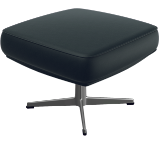 Fritz Hansen 4210 - Oksen Fodskammel, Satinpoleret Aluminium, Timm M&oslash;bler