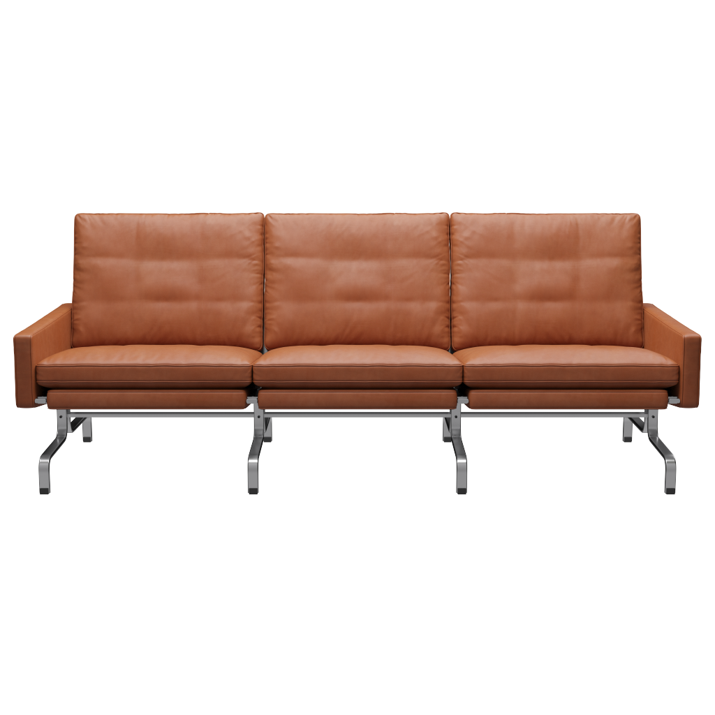 Fritz Hansen PK31 Sofa 3 Pers., Grace L&aelig;der - Cognac, Timm M&oslash;bler