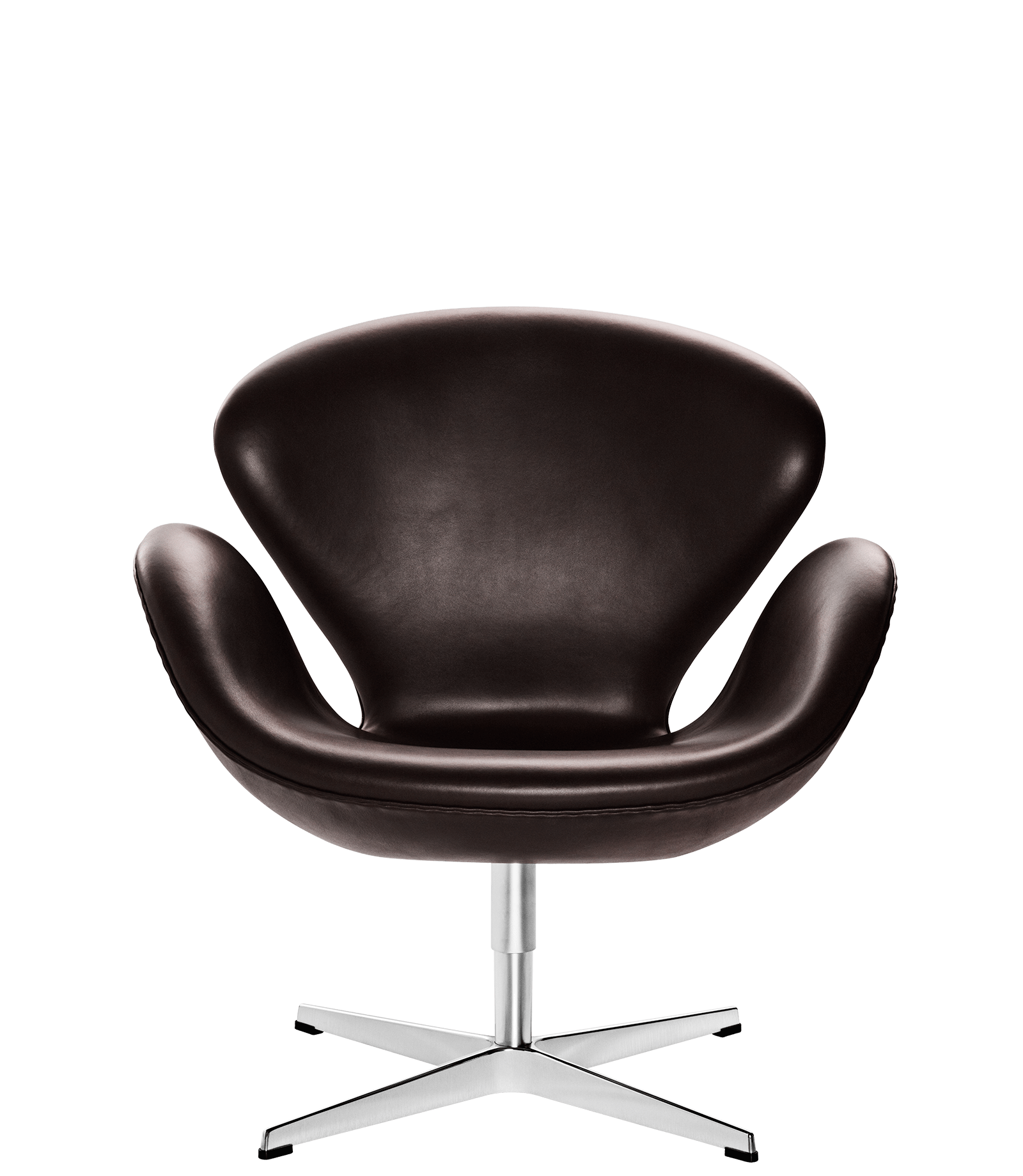Fritz Hansen Svanen l�nestol - Model 3320 - L�der, Grace l&aelig;der, dark brown, Timm M&oslash;bler